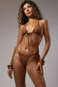 San Saba Suede Studded Bikini Top - Brown